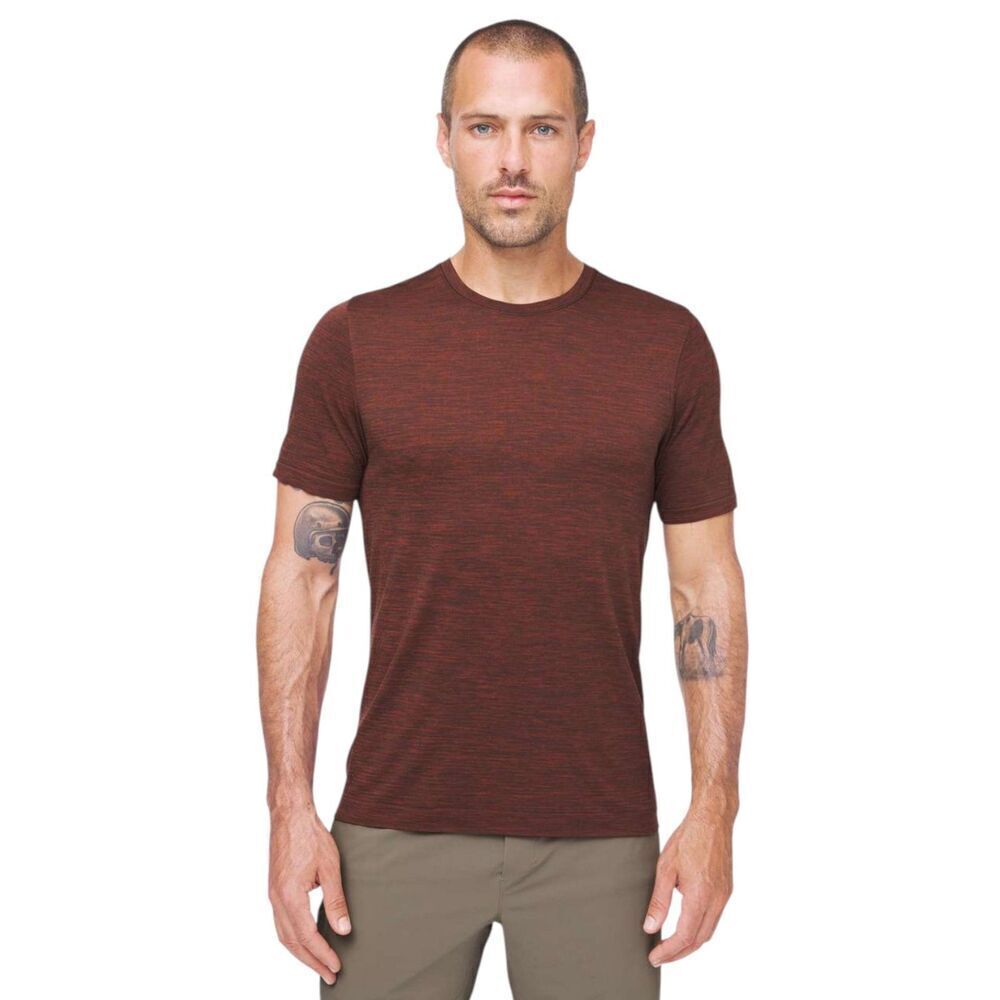 Lululemon Men's Metal Vent Breathe Short Sleeve Shirt Magma/Sequoia XXL